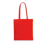 Branded coloured cotton bag 140 g/m² red colour