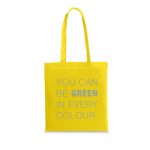 Branded coloured cotton bag 140 g/m² yellow colour image with logo