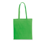 Branded coloured cotton bag 140 g/m² green colour