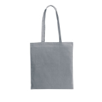 Branded coloured cotton bag 140 g/m² light grey colour