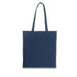 Branded coloured cotton bag 140 g/m² navy-blue colour