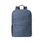 Recycled laptop backpack with padded pockets, 15.6'' blue colour first view