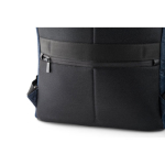 Stylish laptop backpack with mixed materials, 15.6'' denim blue colour fifth view