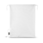 Foldable mesh bag made of 190T RPET for fruit & veg shopping white colour