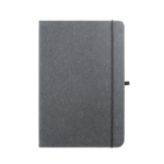 Notebook with eco cover and lined pages, A5 black colour first view