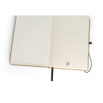 Notebook with eco cover and lined pages, A5 light brown colour fourth view