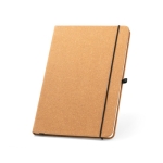 Notebook with eco cover and lined pages, A5 light brown colour