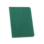 Notebook with sewn cardboard cover, lined pages, B7 dark green colour