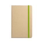 A5 notebook, recycled paper, cardboard cover light-green colour first view