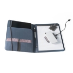 Document folder with elastic closure & compartments blue colour fourth view