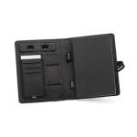 Folder with wireless charger, notepad, A5 black colour third view