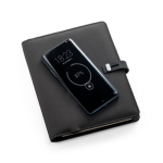 Folder with wireless charger, notepad, A5 black colour fourth view