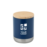 Stainless steel thermal mug with bamboo lid, 370 ml main view