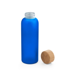 Matte glass bottle with bamboo lid, 500ml royal blue colour third view