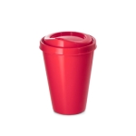 Takeaway coffee cup with logo for events, 430 ml red colour