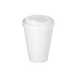 Takeaway coffee cup with logo for events, 430 ml white colour