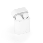 Wireless earphones with microphone and charging box, Pop white colour