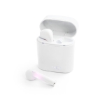 Wireless earphones with microphone and charging box, Pop white colour fourth view