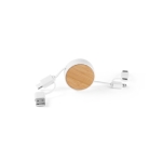 Charging cable with micro USB, double-sided plug white colour