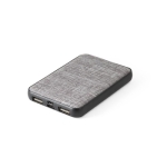 Portable external charger, 5000 mAh, USB Fabric RPET grey colour