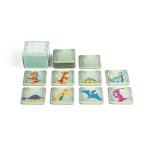 Dinosaur-themed memory game in box light-green colour third view