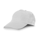 Cotton caps with logo and hook-and-loop closure, 175 g/m² white colour