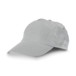 Cotton caps with logo and hook-and-loop closure, 175 g/m² light grey colour