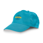 Cotton caps with logo and hook-and-loop closure, 175 g/m² light blue colour image with logo