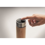 Thermos flask with LED touch thermometer in the lid, 480 ml wood colour fourth photographic view