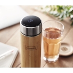 Thermos flask with LED touch thermometer in the lid, 480 ml wood colour main ambient view