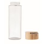 Bottle with leak-proof bamboo cap and handle, 500 ml transparent colour fifth view