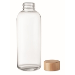 Glass bottle with leak-proof bamboo cap, 650 ml wood colour third view