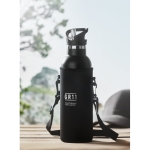 Thermos bottle with carrying bag and replaceable lid, 700 ml black colour main ambient view