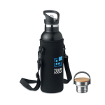 Thermos bottle with carrying bag and replaceable lid, 700 ml view with print area