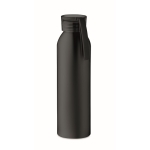 Leak-proof aluminium bottle with silicone handle, 600 ml black colour