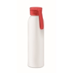 Leak-proof aluminium bottle with silicone handle, 600 ml red colour