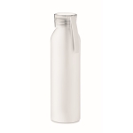 Leak-proof aluminium bottle with silicone handle, 600 ml white colour