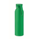 Leak-proof aluminium bottle with silicone handle, 600 ml green colour