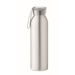 Leak-proof aluminium bottle with silicone handle, 600 ml matt silver colour fourth view