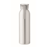 Leak-proof aluminium bottle with silicone handle, 600 ml matt silver colour fifth view