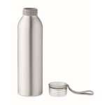 Leak-proof aluminium bottle with silicone handle, 600 ml matt silver colour seventh view