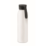 Leak-proof aluminium bottle with silicone handle, 600 ml white/black colour