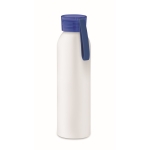 Leak-proof aluminium bottle with silicone handle, 600 ml white/blue colour