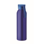 Leak-proof aluminium bottle with silicone handle, 600 ml royal blue colour