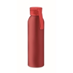 Leak-proof aluminium bottle with silicone handle, 600 ml dark red colour