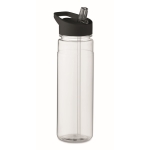 Bottle with foldable mouthpiece made of PP with straw, 650 ml black colour