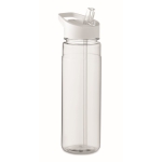 Bottle with foldable mouthpiece made of PP with straw, 650 ml white colour