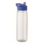 Bottle with foldable mouthpiece made of PP with straw, 650 ml royal blue colour