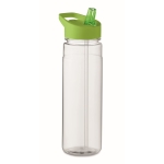 Bottle with foldable mouthpiece made of PP with straw, 650 ml lime colour