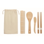 5-piece sushi set in a bag beige colour